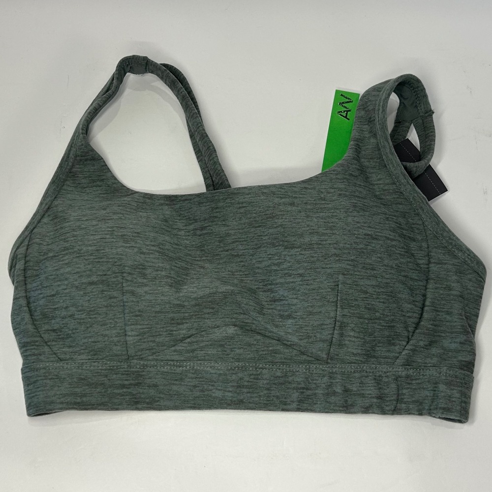 Athletic Works ButterCore Twist Back Sports Bra Black Heather Size XS‎ 0-2 New